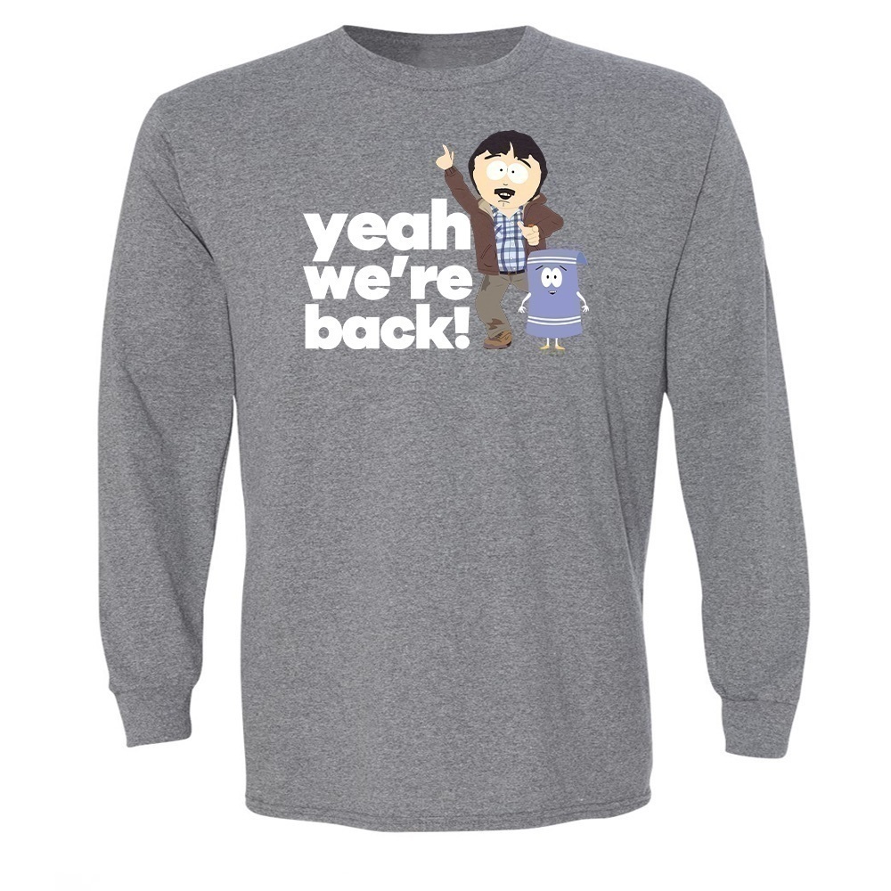 South PARK TOWELIE & RANDY WE'RE BACK ADULT LONG SLEEVE T-SHIRT